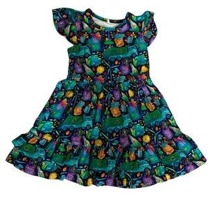 Ollie and Belle Bamboo Recycling Planet Multicolor Dress 12-18 Months Rocky